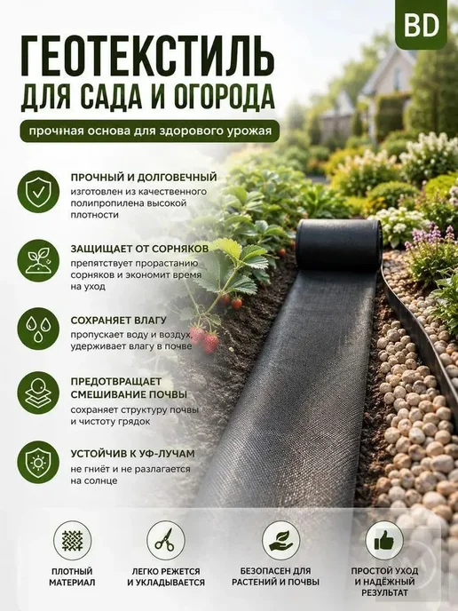 Садовый настил из полипропилена 9,5 м × 60 см, 9,5 м, фото 6
