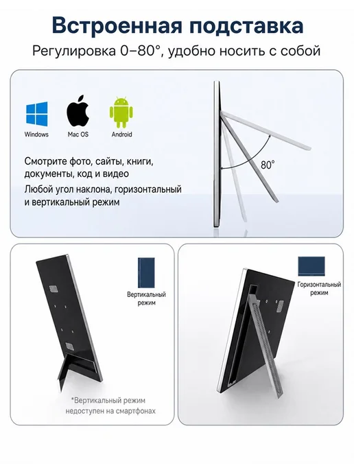 Нет бренда Портативный монитор 11.6 HD 1366x768p 60Hz С громкоговорител…, вариант, фото 7