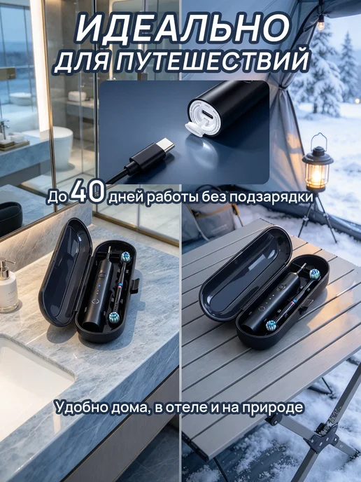 Электрическая зубная щётка с футляром, вариант, фото 7
