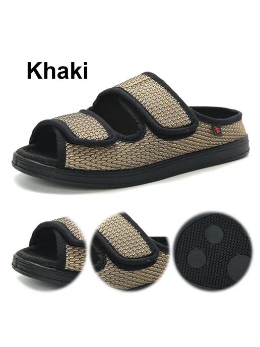 Wide diabetic shoes for swollen feet, for men and women (Kha, зеленый