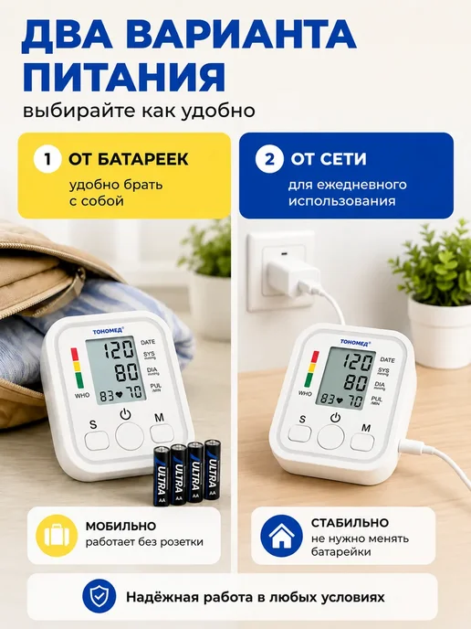 Тонометр для давления автоматический электронный, вариант, фото 6