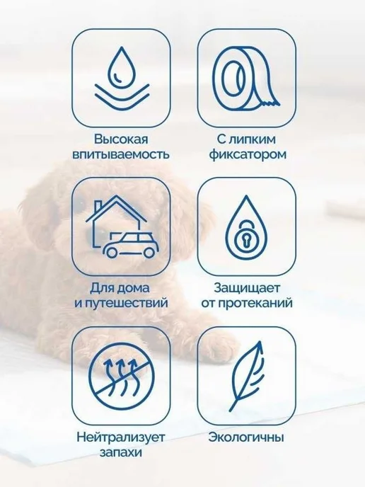 VitaVet Care гелевые пеленки 60х90 см, 12 шт, 60x90 см, 12 шт, фото 3