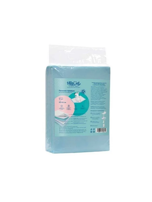 VitaVet Care гелевые пеленки 60х90 см, 12 шт, 60x90 см, 12 шт, фото 5