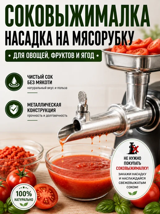 ДомИЯ насадка для мясорубки соковыжималка для томатов, вариант