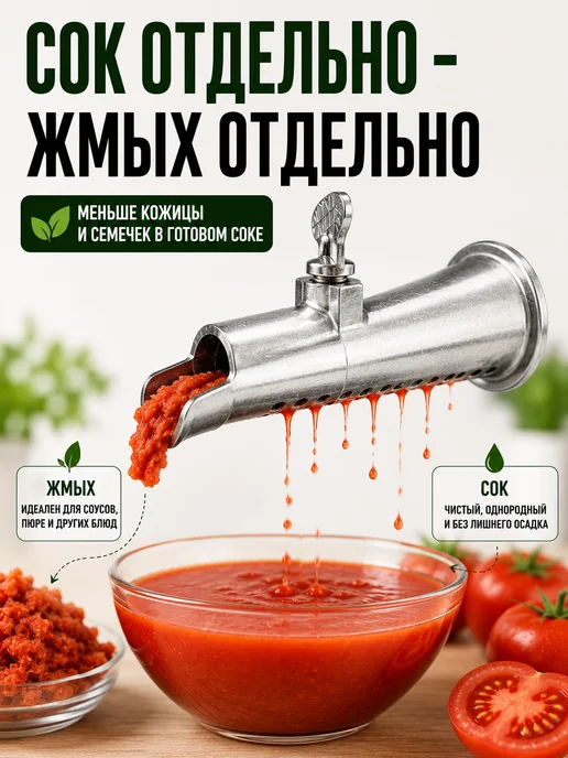 ДомИЯ насадка для мясорубки соковыжималка для томатов, вариант, фото 2