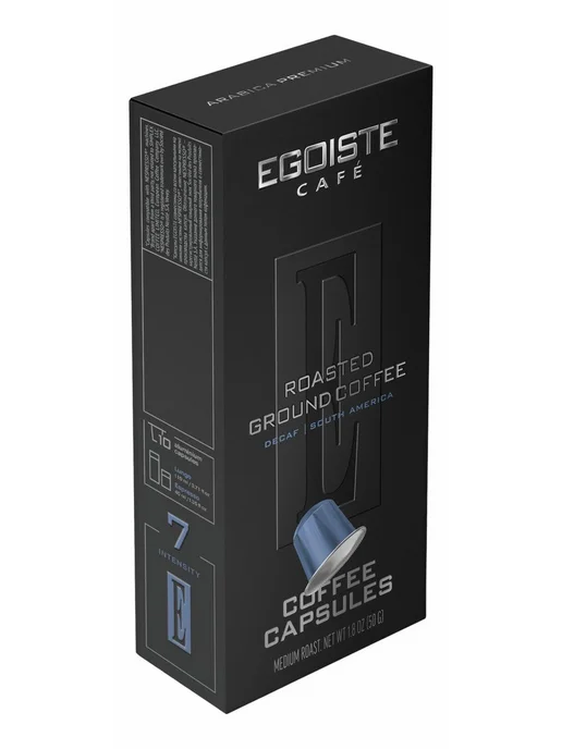 EGOISTE Кофе без кофеина в капсулах Decaffenato для 50г*10шт, 50 г, 10 шт, фото 3