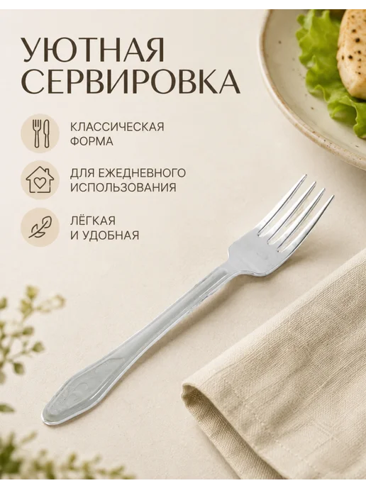Демидовский завод Столовые вилки 3 шт. из алюминия без покрытия, 3 шт, фото 6
