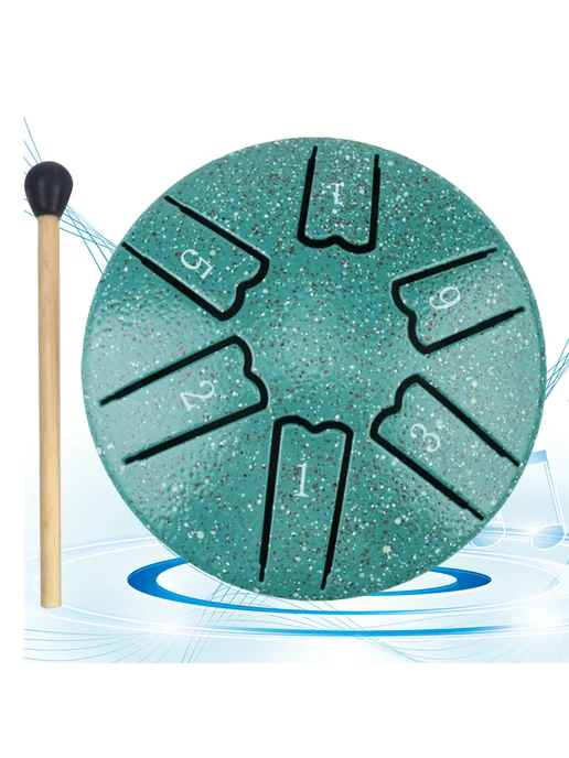 3 дюйма 6 нот Rain Drum для улицы, Steel Tongue для йоги (Зе, зеленый, фото 2