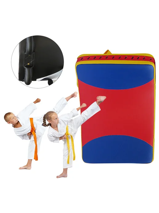 Пэды для бокс и кик, для KARATE Taekwondo, красно-жёлтые, красный