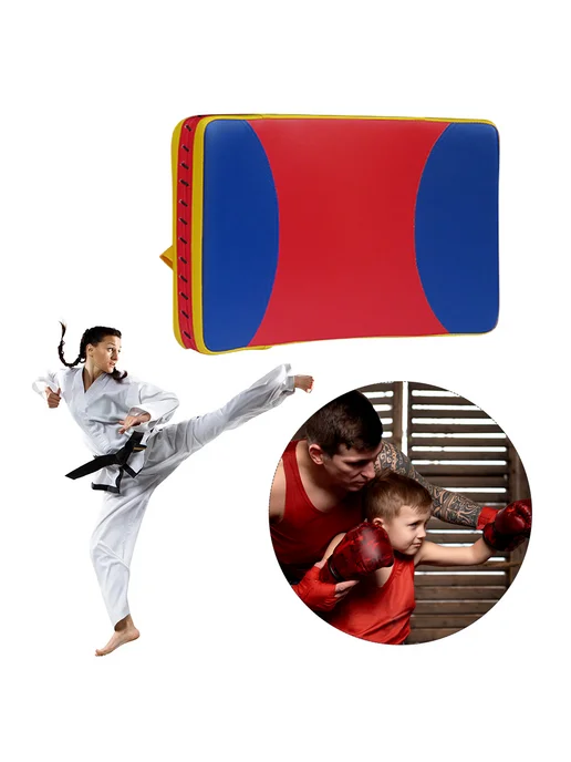 Пэды для бокс и кик, для KARATE Taekwondo, красно-жёлтые, красный, фото 2