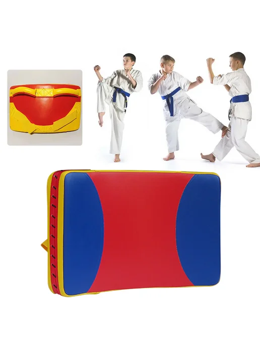 Пэды для бокс и кик, для KARATE Taekwondo, красно-жёлтые, красный, фото 3