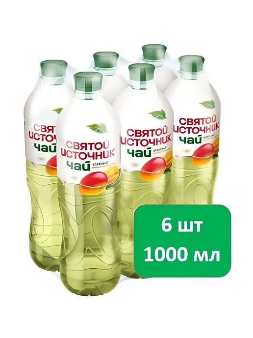 Святой источник Холодный чай зеленый 1000мл*6шт, 1 л, 6 шт