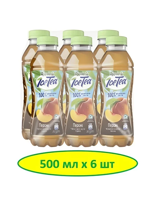 Фрутмотив Холодный чай черный со вкусом персика 500мл*6шт, 500 мл, 6 шт