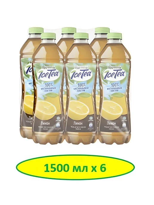Фрутмотив Холодный чай черный со вкусом лимона 1500мл*6шт, 1,5 л