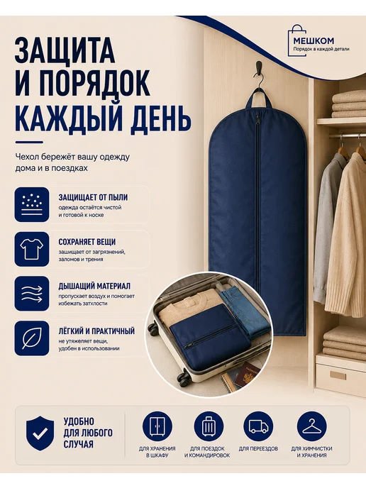 Мешком Набор чехлов для одежды 2 шт, 130*60 и 100*60 см, 130x60, 2 шт, фото 4