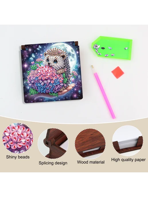 DIY набор hedgehog, гидрангея, diamond painting и note box, вариант, фото 2