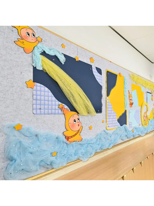 Нет бренда наклейка на стену для класса ПВХ, 6, печать, 1 шт, звездный, 7-й нетканый принт, фото 2