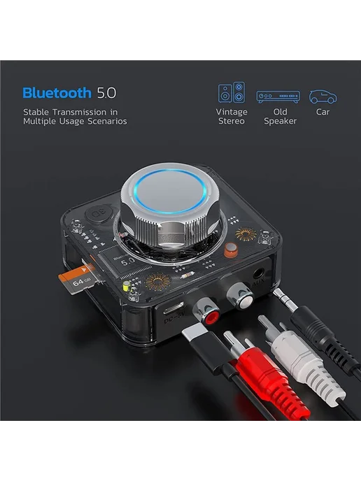 Bluetooth 5.0 аудиоприемник 3D стерео, AUX 3.5 мм, вариант, фото 4