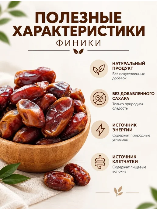Финики без сахара 1 кг натуральные Иранские, 1 кг, фото 2
