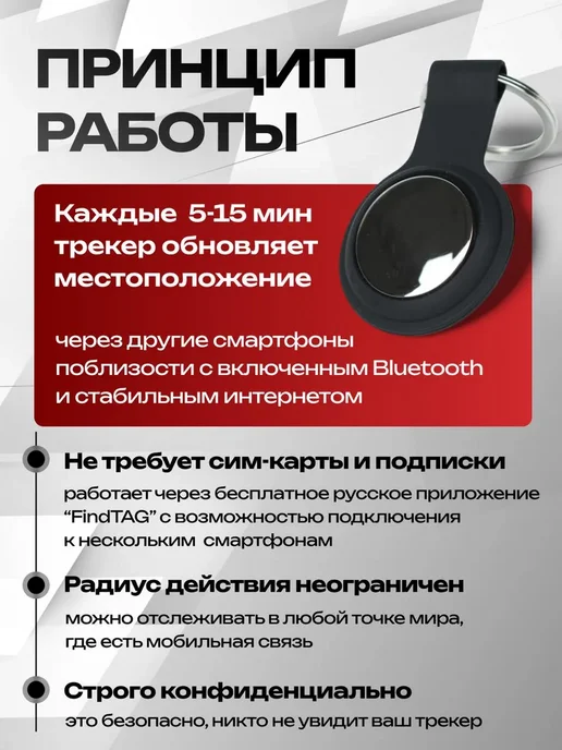 GPS трекер Андроид iPhone, черный, фото 8