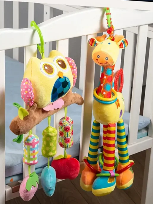 Игрушка погремушка подвеска кубик для новорожденных, желтый, фото 7