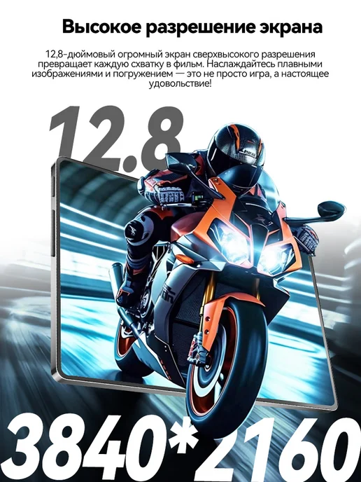 Планшет андроид 12.8-дюймовый 16 1024ГБс клавиатурой, серый, фото 4