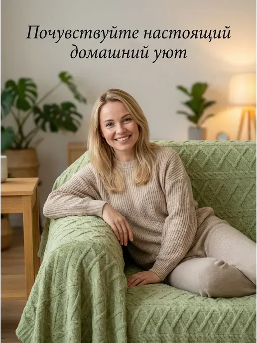IKEA Гобеленовый плед вязаный на диван и кровать кресло 200x240, 200x240, фото 2