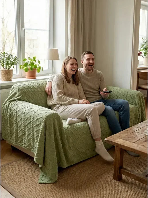 IKEA Гобеленовый плед вязаный на диван и кровать кресло 200x240, 200x240, фото 3