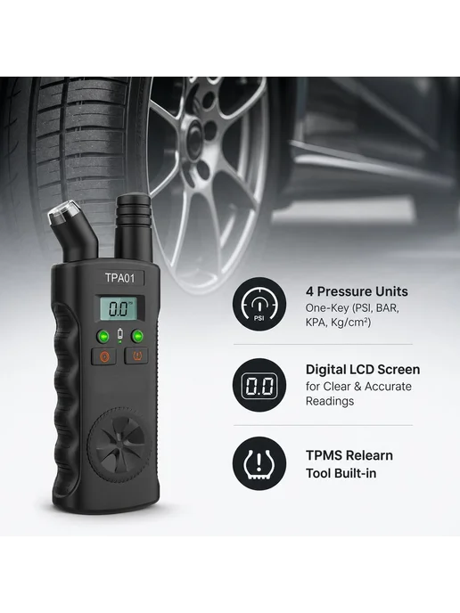 TPMS relearn инструмент с манометром, вариант, фото 2