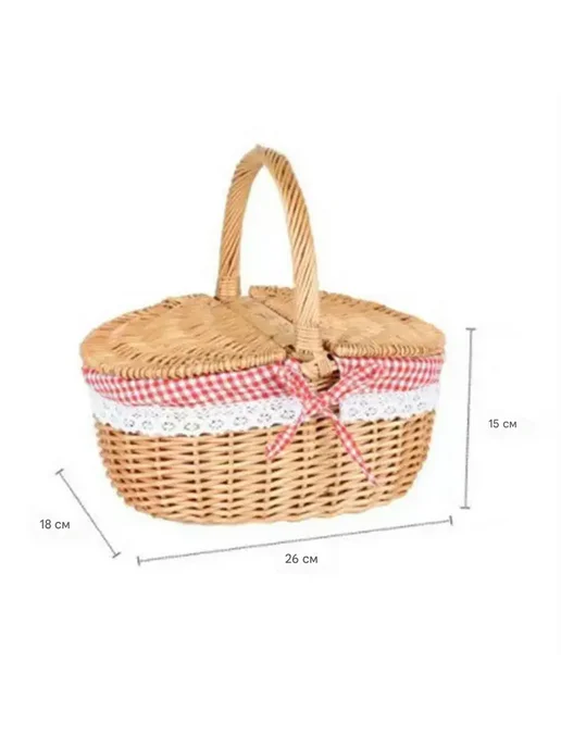 Корзина для пикника 26*18*15 см, 26x18x15 см, фото 3