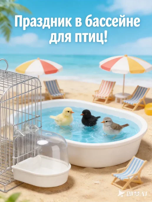 Навесная ванночка для купания попугаев, вариант