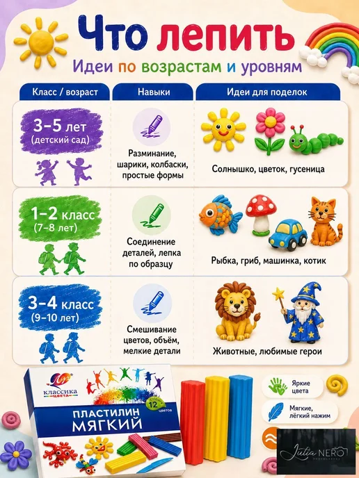 Пластилин школьный, 12 цветов, мягкий, 240 г, 12 цв., 240 г, фото 2