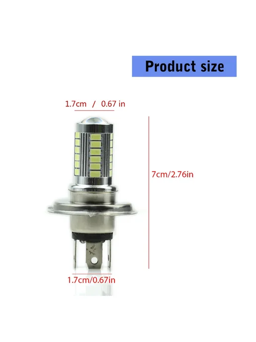 Нет бренда 12V H4 33-LED Белая автомобильная противотуманная фара, белый, фото 2
