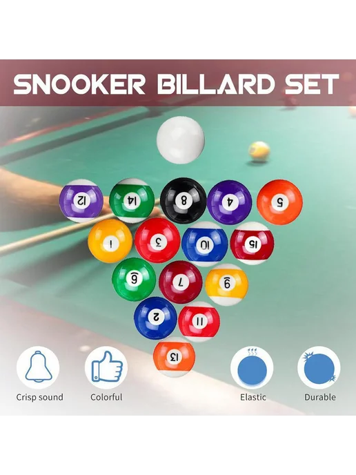 Пластиковый бильярд Snooker 25 мм, вариант, фото 2