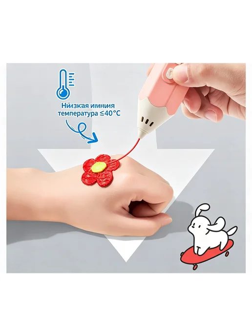 3D-ручка беспроводная низкотемпературная, фиолетовая, фиолетовый, фото 7