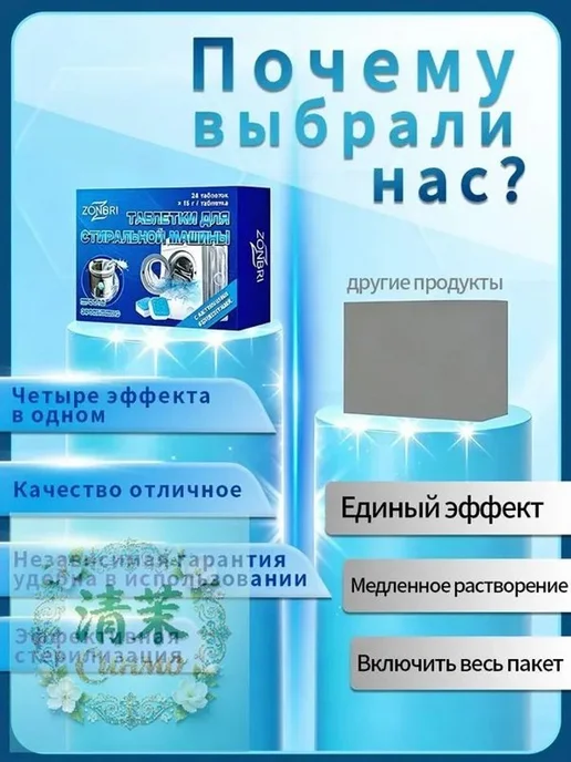 Таблетки для очистки стиральной машины, 24 шт, 24 шт, фото 8