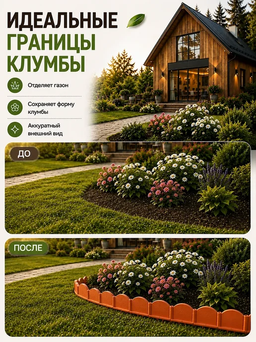 Бордюр садовый терракот, коричневый, терракот, фото 6