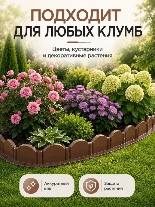 Бордюр садовый терракот, коричневый, фото 8