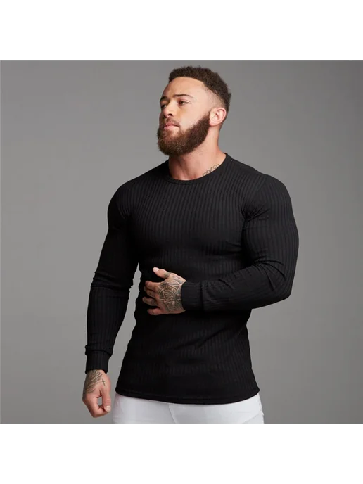 MACHINEFITNESS Свитер мужской с капюшоном, повседневный приталенный спортив, черный