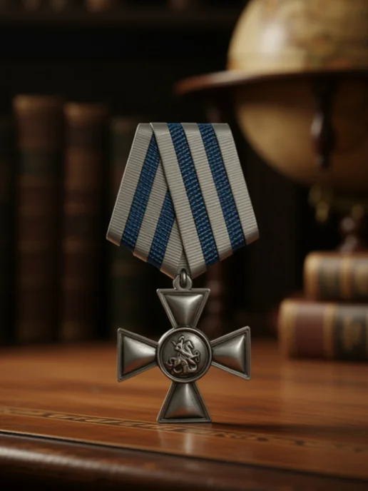 Георгиевский крест 15 см копия на памятник, на могилу, серый, фото 2
