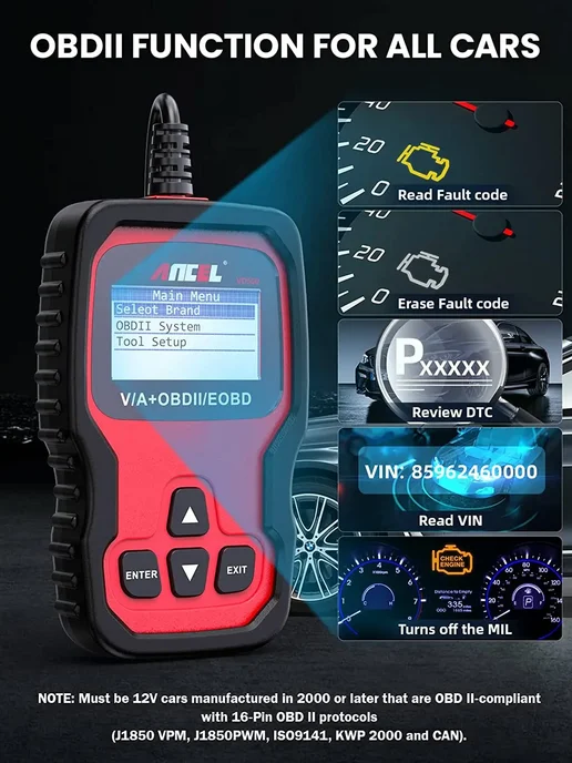 ANCEL Диагностический сканер VD500 OBD2 для Volkswagen, VW, вариант, фото 5