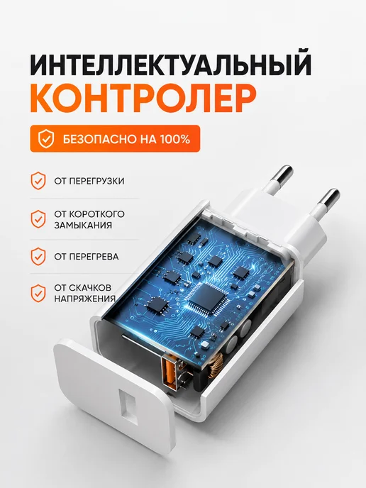 Быстрый блок с кабелем 33W Xiaomi Поко Honor Redmi Realme, 33 Вт, фото 3