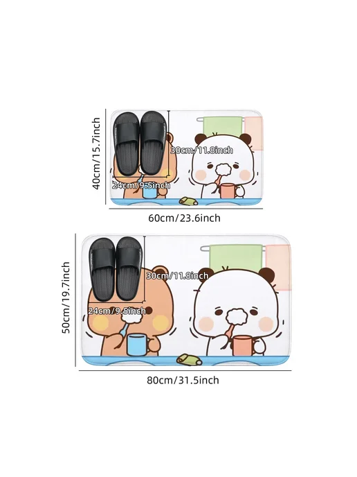 Водонепроницаемый коврик для прихожей Bubu & Dudu 50cmx80cm, белый, фото 4