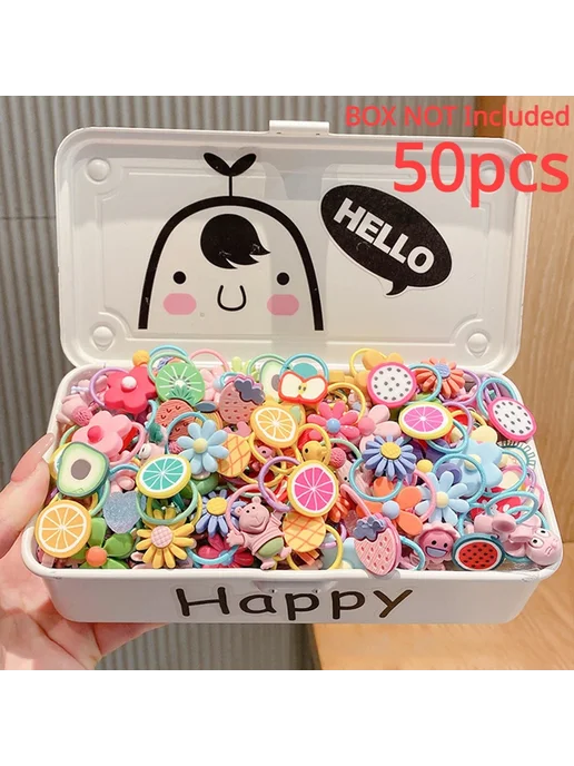 Нет бренда Резинки для волос детские полиэстер для девочек 50pcs-rando, вариант