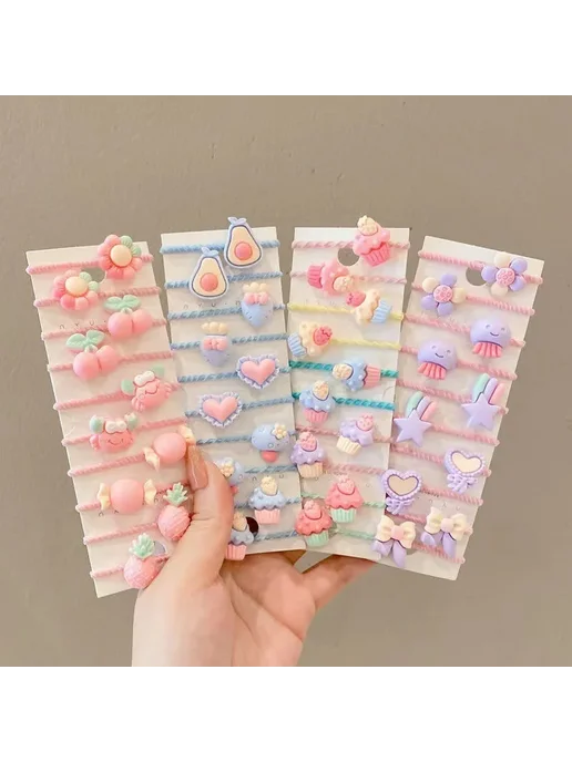 Нет бренда Резинки для волос детские полиэстер для девочек 50pcs-rando, вариант, фото 6