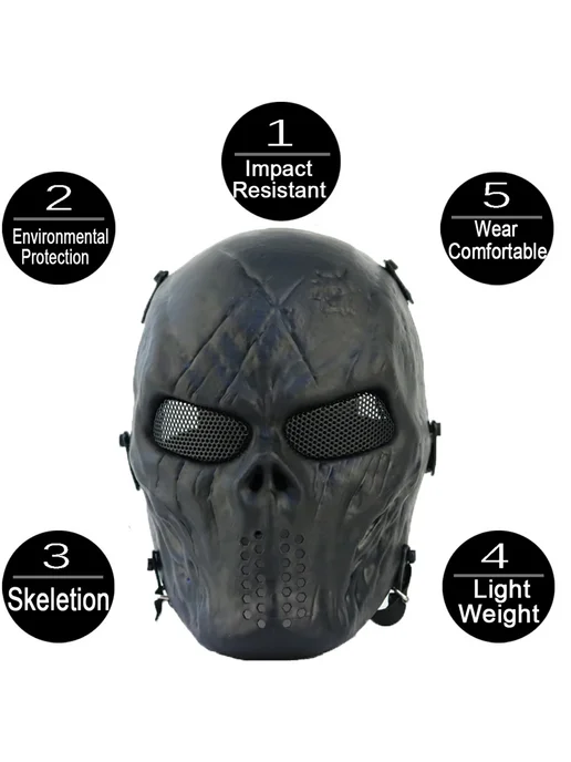 Нет бренда Тактическая маска Zombie Skull Mask, цвет GH, черный, фото 4