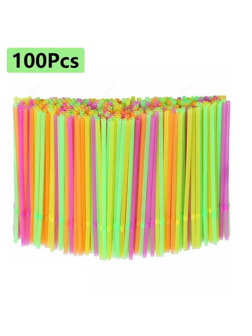 Нет бренда Трубочки для напитков Multicolor-100pcs, 100 шт
