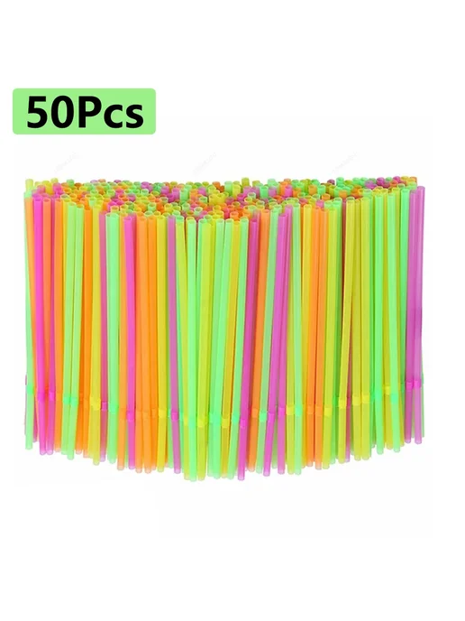 Нет бренда Трубочки для напитков Multicolor-100pcs, 50 шт