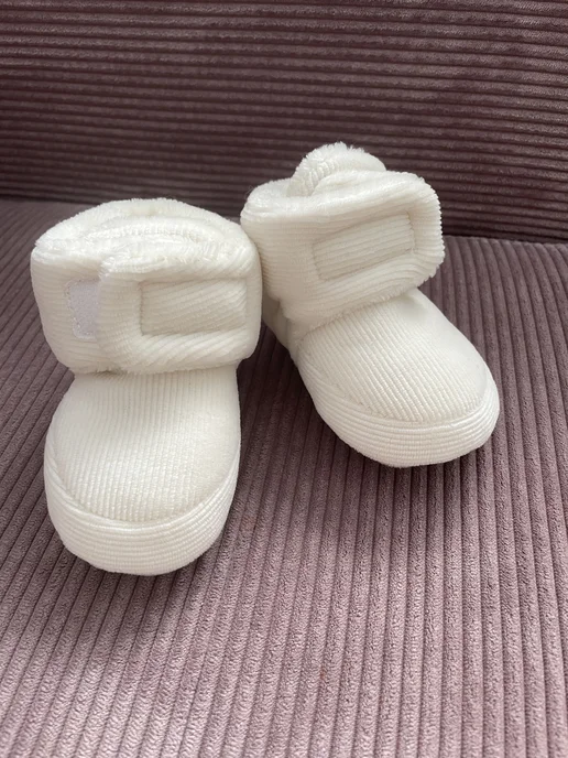 KM KiDS Пинетки носочки для новорожденных зимние, белый