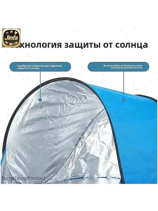 Пляжный зонт зелёный, диаметр 72 см, зеленый, фото 3
